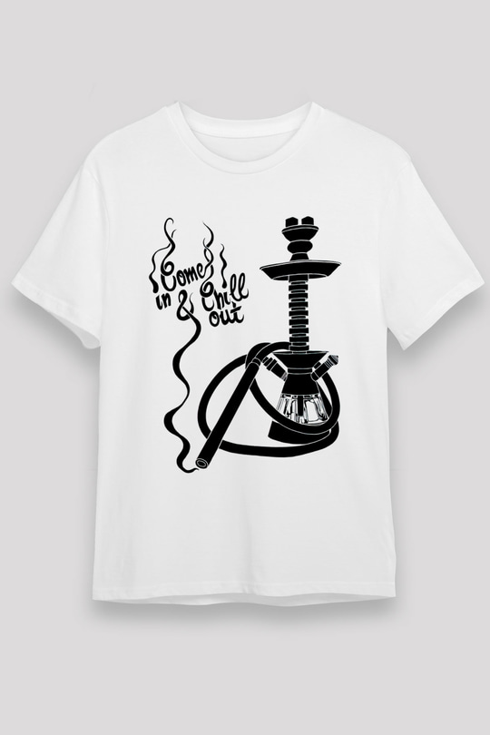 Nargile Beyaz Unisex Tişört T-Shirt - TişörtFabrikası