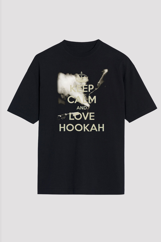 Nargile Siyah Unisex Oversize Tişört T-Shirt