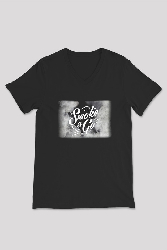 Nargile Siyah Unisex V Yaka Tişört T-Shirt