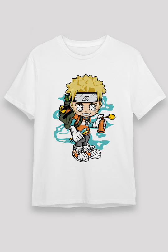 Naruto Bomber Baskılı Unisex Beyaz Tshirt