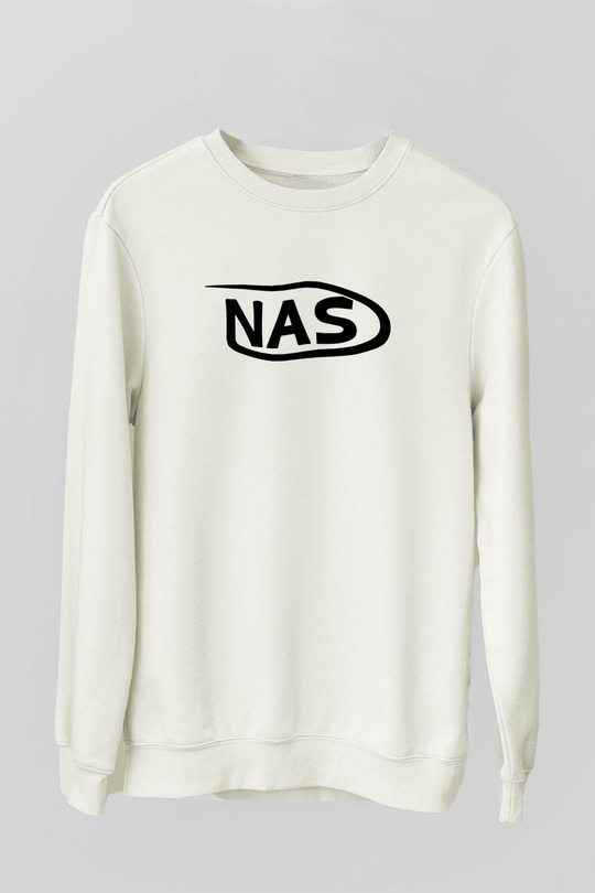 Nas Beyaz Unisex Sweatshirt