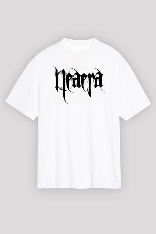 Neaera Baskılı Beyaz Unisex Oversize Tişört - Tshirt