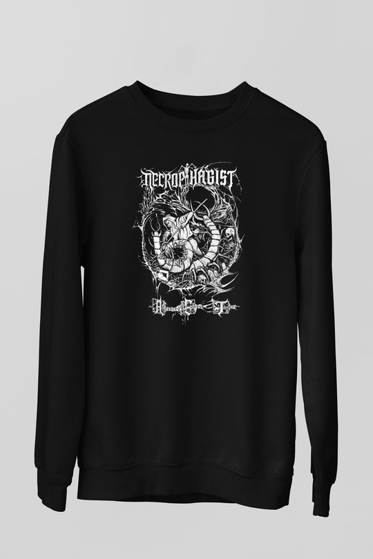 Necrophagist Baskılı Unisex Siyah Sweatshirt