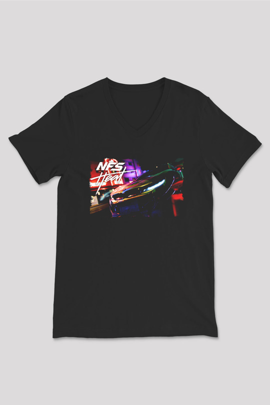 Need for Speed Siyah Unisex V Yaka Tişört
