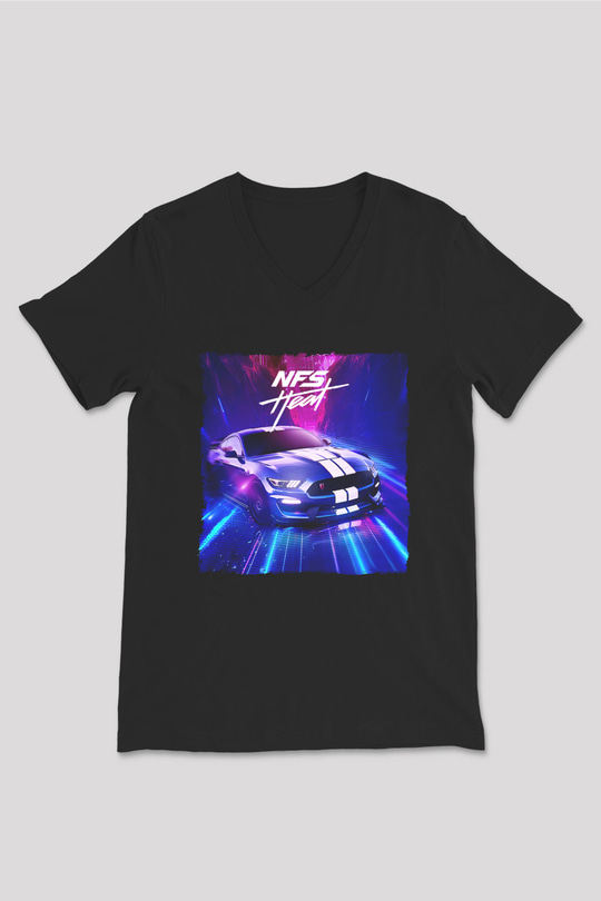 Need for Speed Siyah Unisex V Yaka Tişört