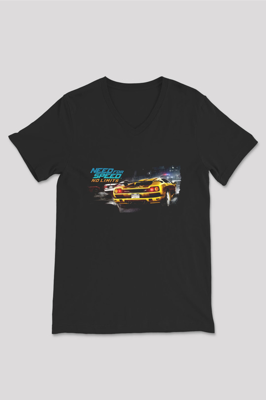 Need for Speed Siyah Unisex V Yaka Tişört