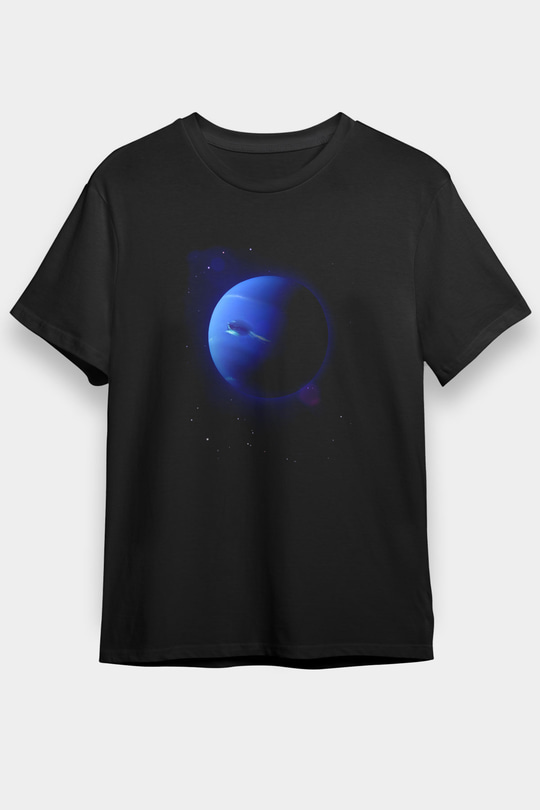 Neptün Siyah Unisex Tişört T-Shirt - TişörtFabrikası
