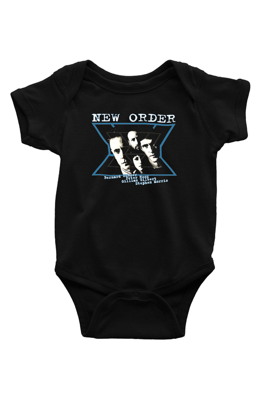 New Order Baskılı Siyah Bebek Body - Zıbın