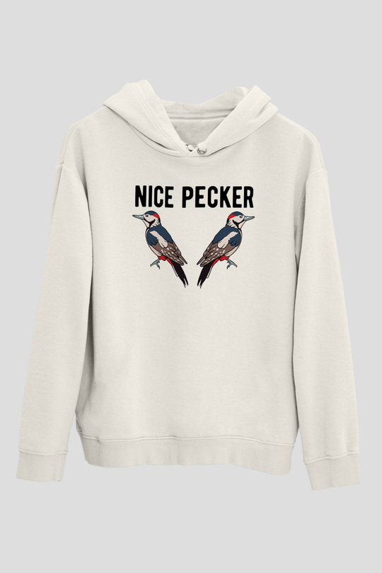 Nice PeckerBeyaz  Unisex Hoodie