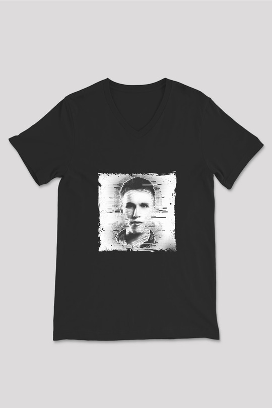 Nicky Romero Baskılı Unisex Siyah V Yaka Tişört