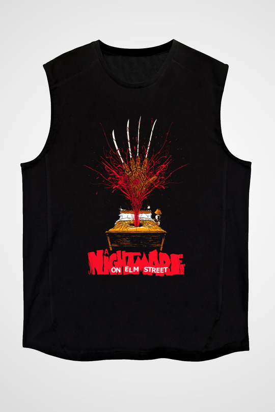 Nightmare on Elm Street Elm Sokağı Siyah Unisex Kolsuz Tişört