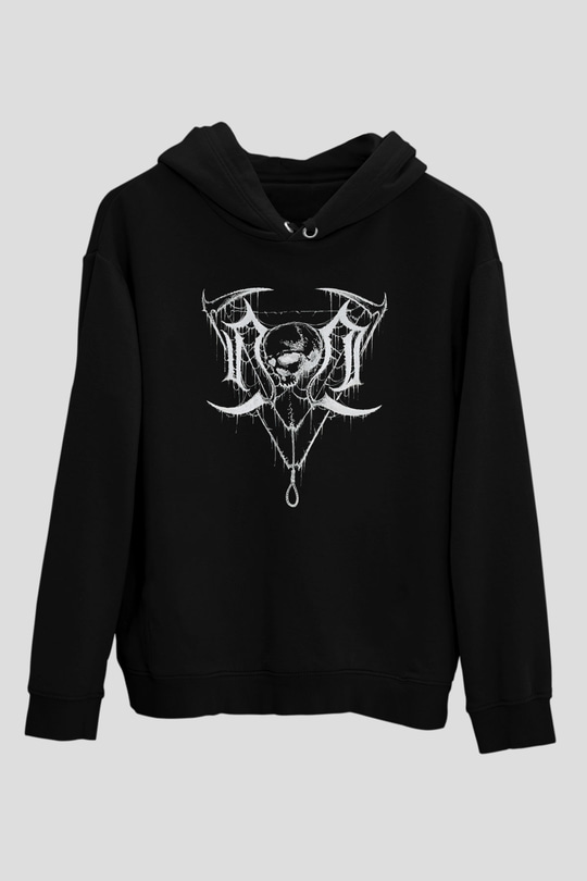 Nocturnal Depression Baskılı Unisex Siyah Kapüşonlu Sweatshirt