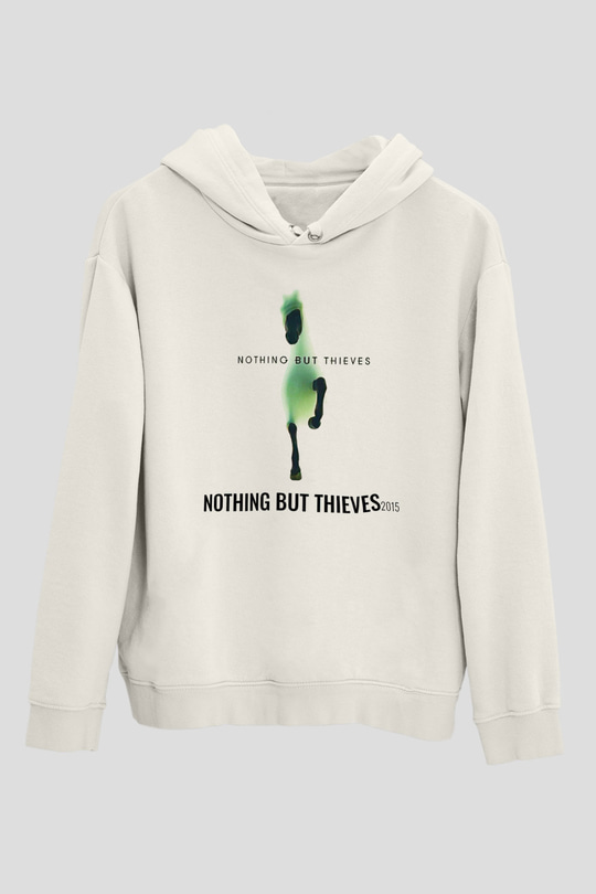 Nothing But Thieves Baskılı Beyaz Unisex Kapüşonlu Sweatshirt