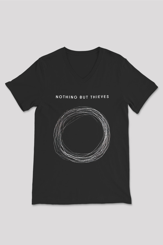 Nothing But Thieves Baskılı Unisex Siyah V Yaka Tişört - Tshirt