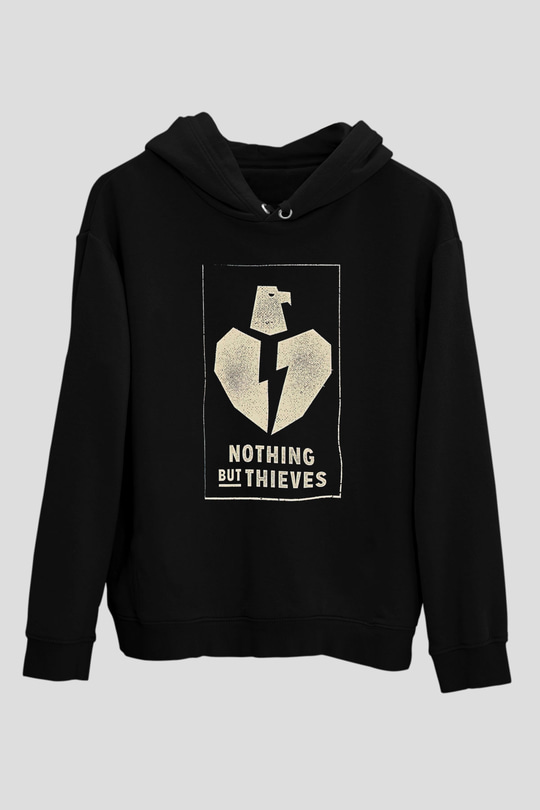 Nothing But Thieves Baskılı Unisex Siyah Kapüşonlu Sweatshirt