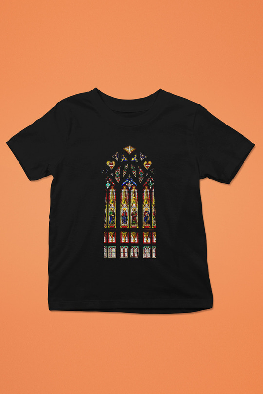 Notre Dame Katedrali Baskılı Siyah Unisex Çocuk Tişört