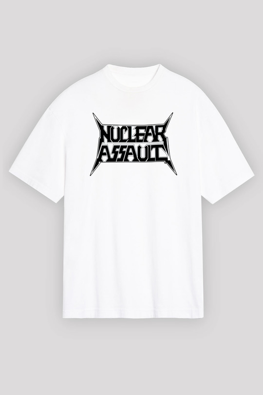 Nuclear Assault Beyaz Unisex Oversize Tişört T-Shirt