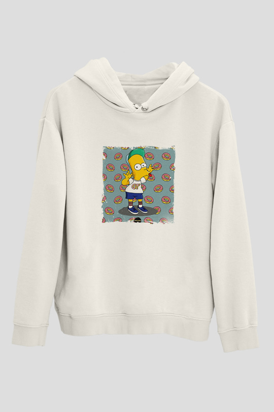Odd Future Baskılı Unisex Beyaz Kapüşonlu Sweatshirt