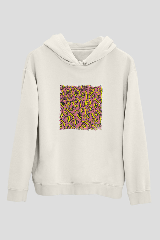 Odd Future Baskılı Unisex Beyaz Kapüşonlu Sweatshirt