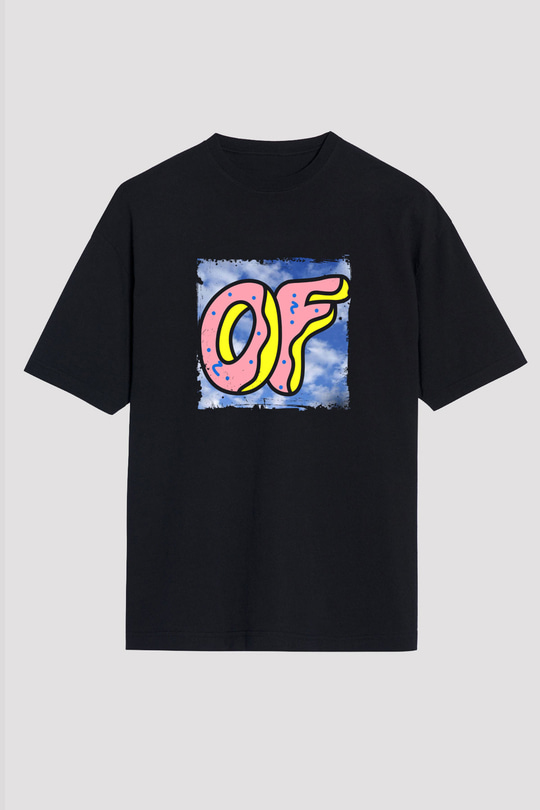 Odd Future Baskılı Unisex Oversize Siyah Tişört