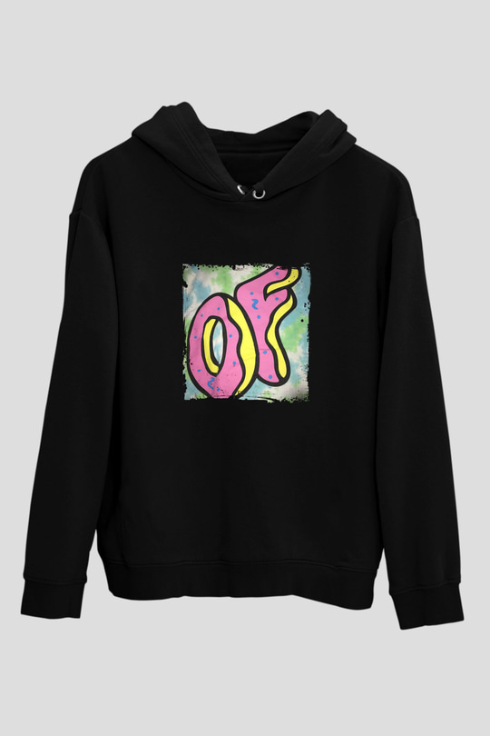 Odd Future Baskılı Unisex Siyah Hoodie