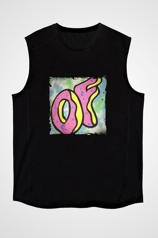 Odd Future Baskılı Unisex Siyah Kolsuz Tişört