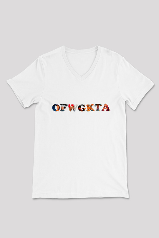 Odd Future Beyaz Unisex V Yaka Tişört T-Shirt