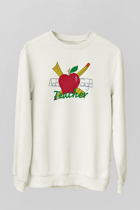 Öğretmen Beyaz Unisex Sweatshirt