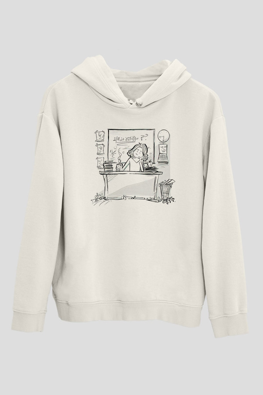 Öğretmenler Günü Baskılı Beyaz Unisex Kapüşonlu Sweatshirt