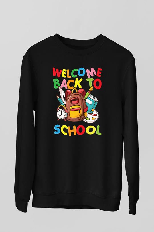 Öğretmenler Günü Baskılı Unisex Siyah Sweatshirt