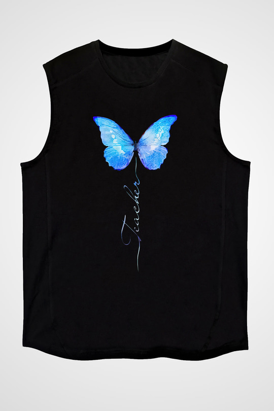 Öğretmenler Günü Baskılı Unisex Siyah Kolsuz Tişört - Tshirt