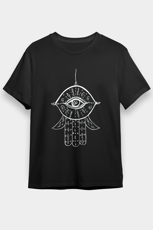 Om Baskılı Unisex Siyah Tişört - Tshirt