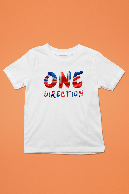 One Direction Baskılı Beyaz Unisex Çocuk Tişört