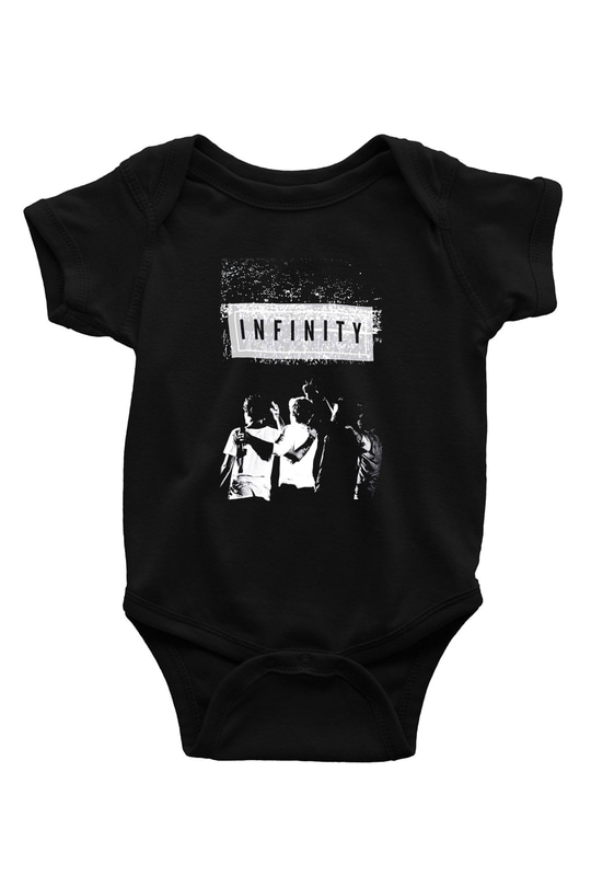 One Direction Baskılı Siyah Bebek Body - Zıbın