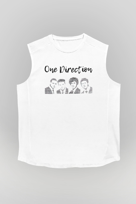 One Direction Beyaz Unisex Kolsuz Tişört