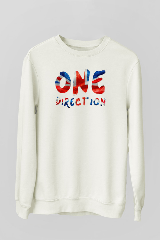 One Direction Beyaz Unisex Sweatshirt