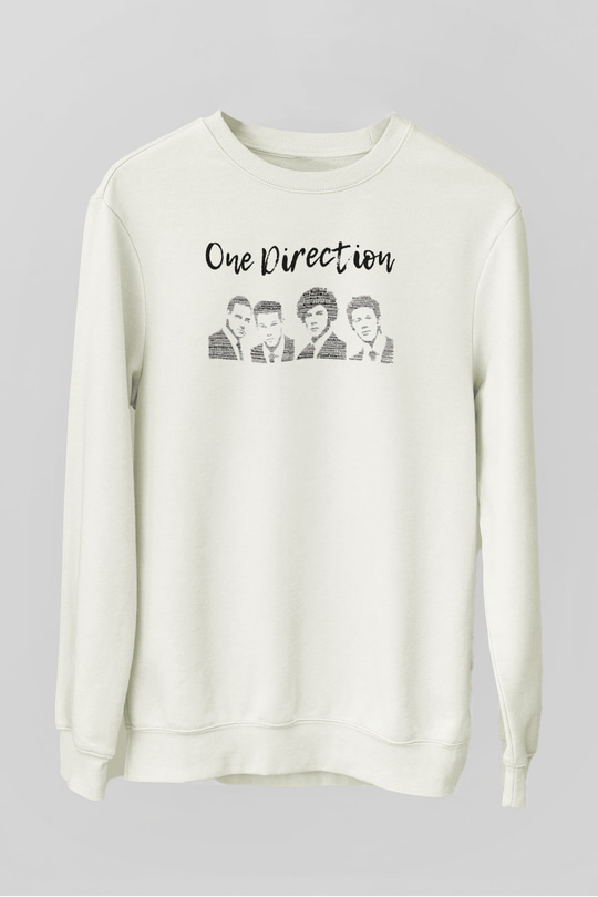 One Direction Beyaz Unisex Sweatshirt