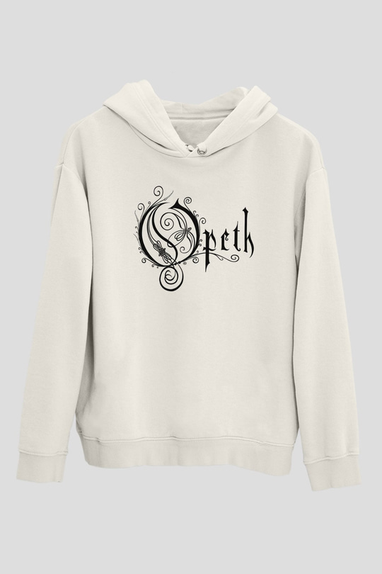 Opeth Beyaz Unisex Kapşonlu Sweatshirt