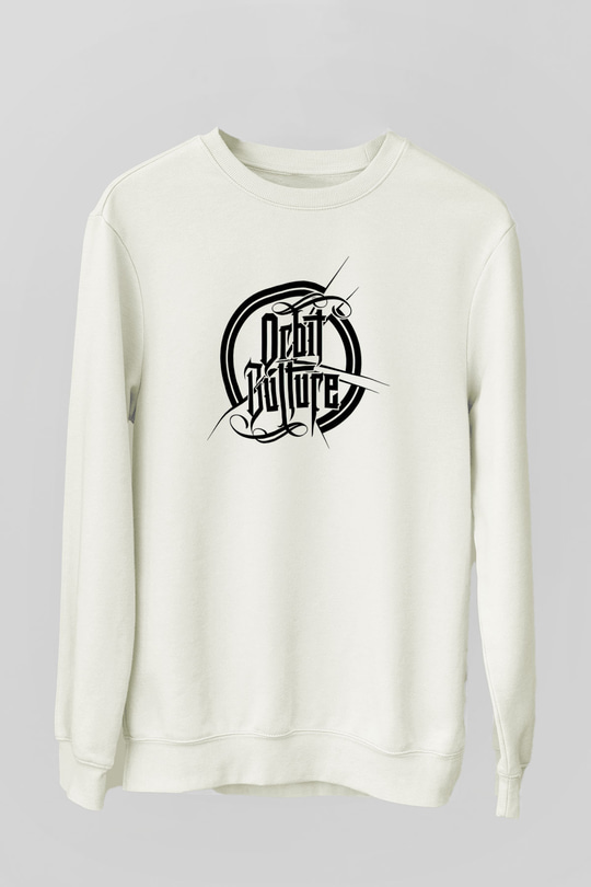 Orbit Culture Baskılı Beyaz Unisex Sweatshirt