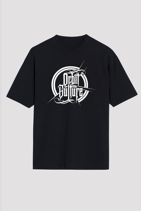 Orbit Culture Baskılı Unisex Siyah Oversize Tişört - Tshirt