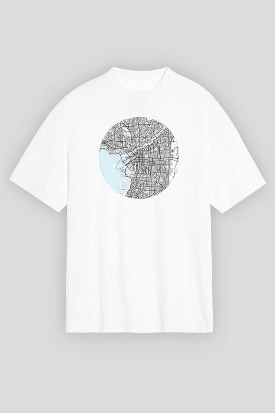 Orienteering Baskılı Unisex Beyaz Oversize Tişört - Tshirt