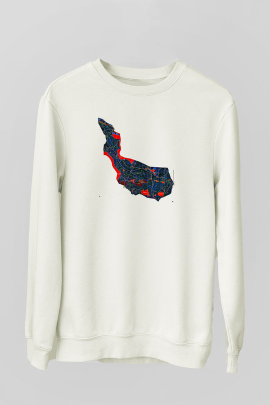 Orienteering Baskılı Unisex Ekru Sweatshirt