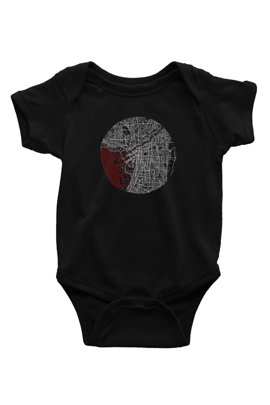 Orienteering Baskılı Unisex Siyah Bebek Body - Zıbın