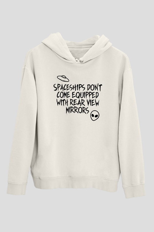 OutKast Baskılı Beyaz Unisex Kapüşonlu Sweatshirt