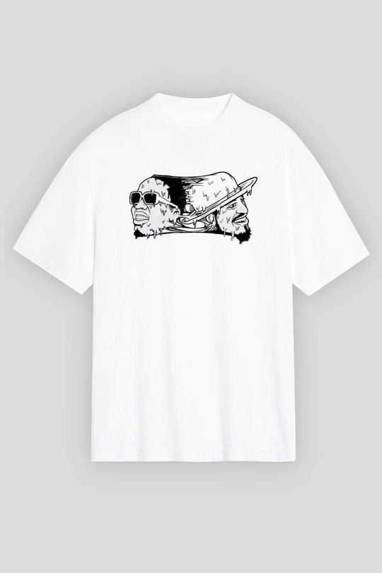 OutKast Baskılı Beyaz Unisex Oversize Tişört - Tshirt