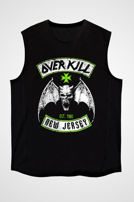 Overkill Siyah Unisex Kolsuz Tişört