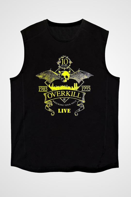 Overkill Siyah Unisex Kolsuz Tişört
