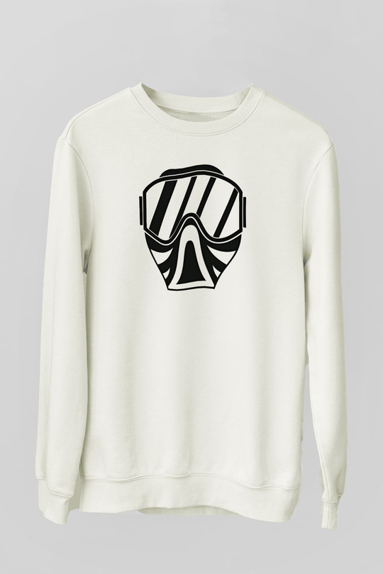Paintball Baskılı Unisex Ekru Sweatshirt