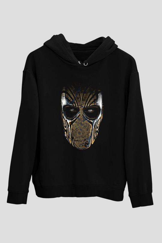 Paintball Baskılı Unisex Siyah Kapüşonlu Sweatshirt
