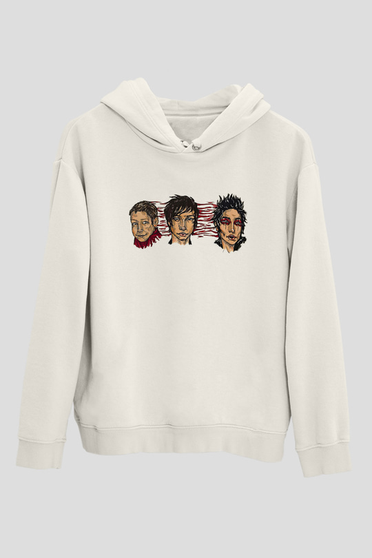 Palaye Royale Baskılı Beyaz Unisex Kapüşonlu Sweatshirt